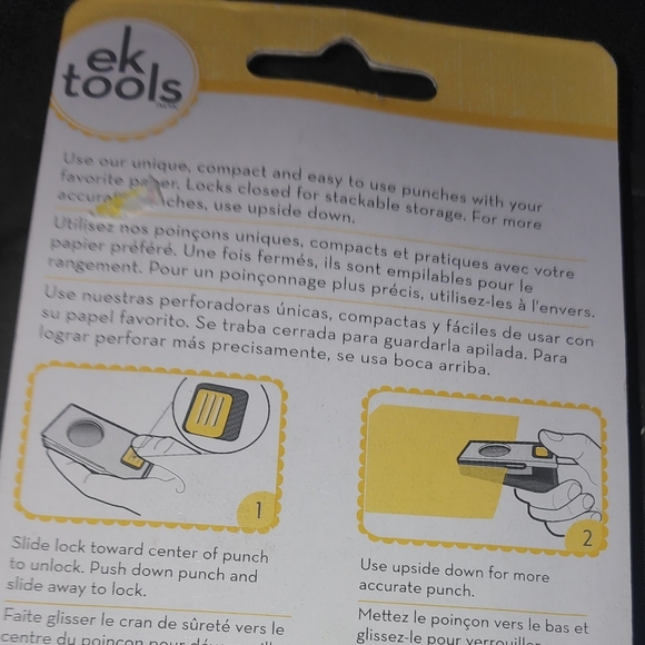 EK TOOLS NWOT  set of 2 MINI PUNCHES. DOVE & BELL PATTERN - Picture 4 of 5
